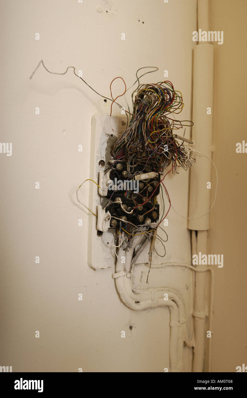 Exposed electrical wires Stock Photo Alamy
