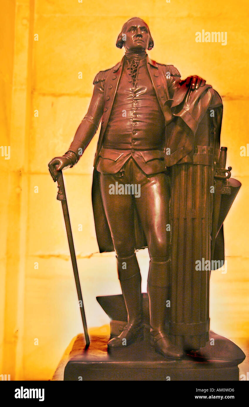 Statue of George Washington on display, representing the first ...
