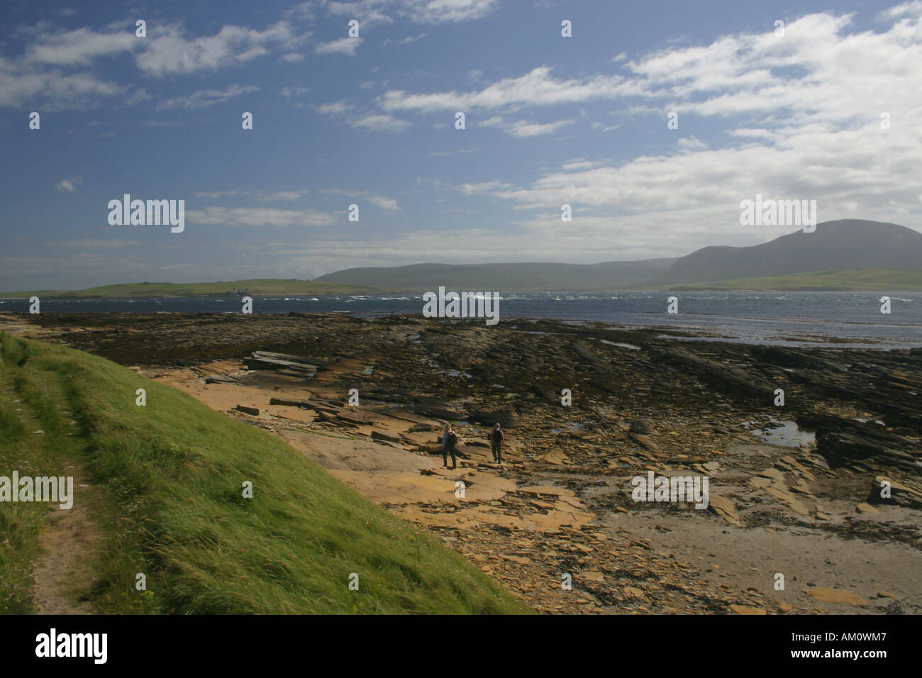 Walking on the Sands of Warebeth, Orkney Stock Photo