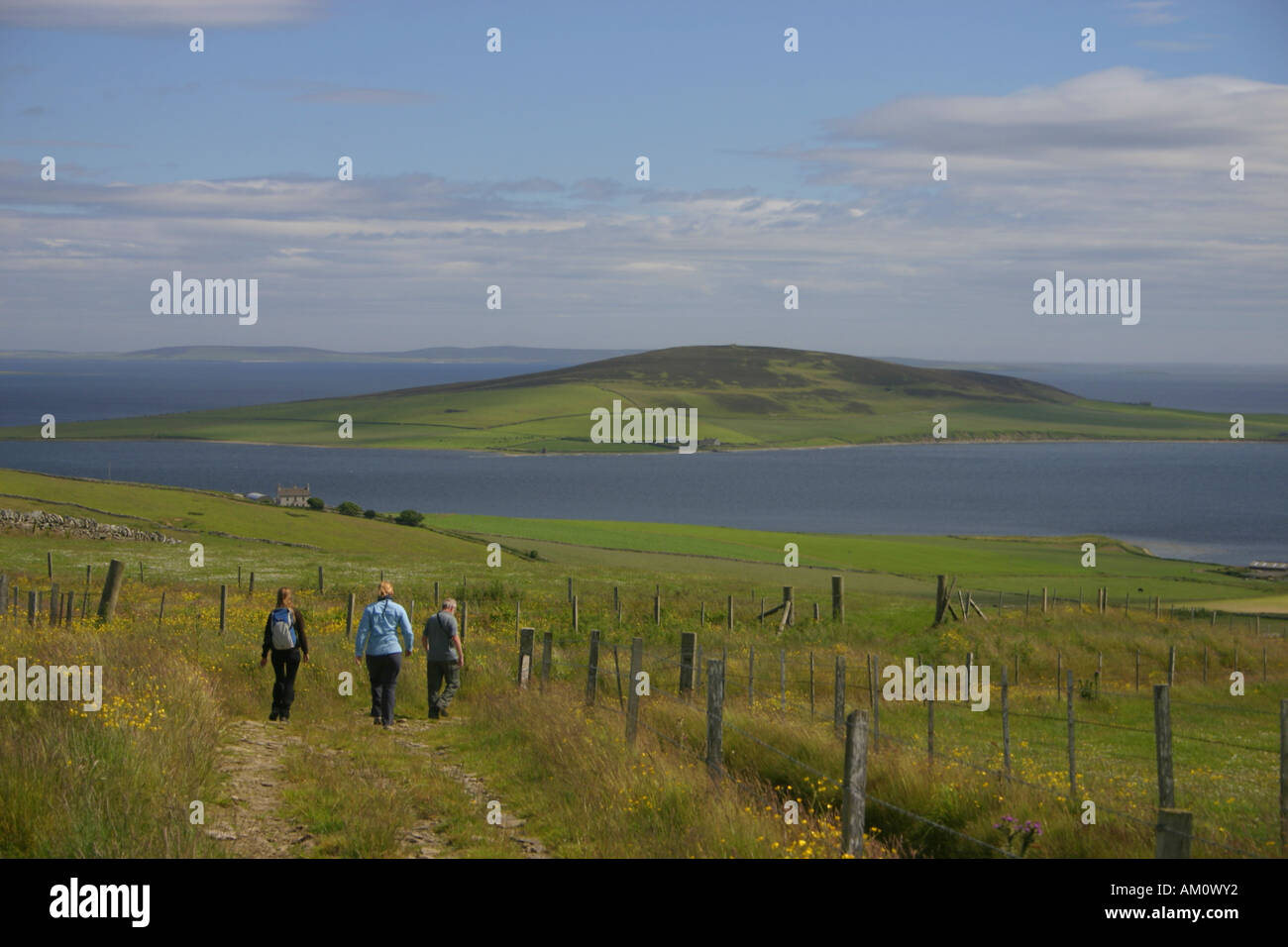 The Island of Gairsay from Yessa Hill on Orkney, Orkney Islands, Northern Isles, Scotland Stock Photo