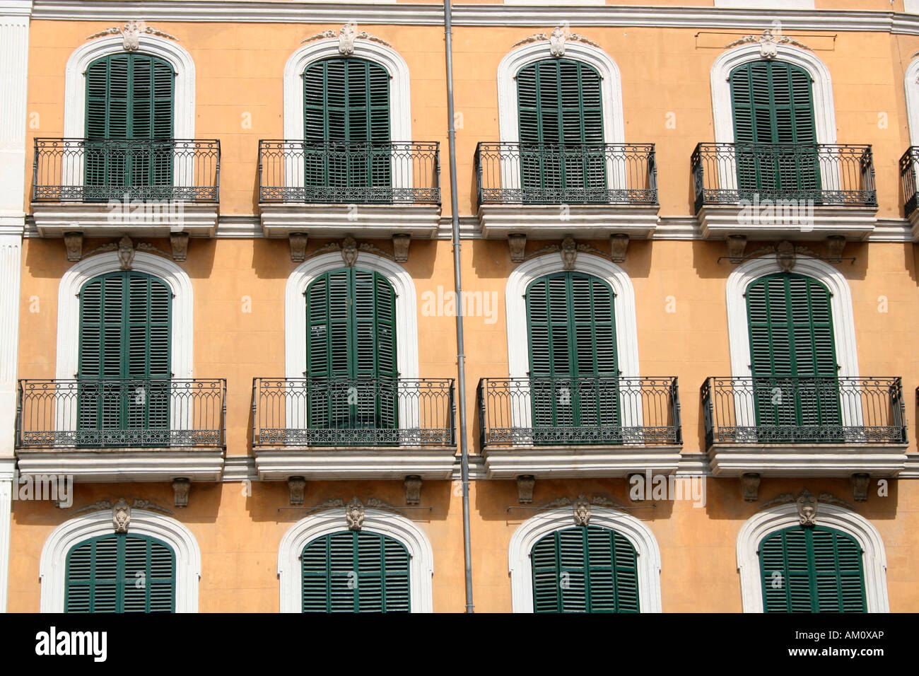 Facade mediterranean style, old town, Palma, Mallorca, Spain Stock Photo