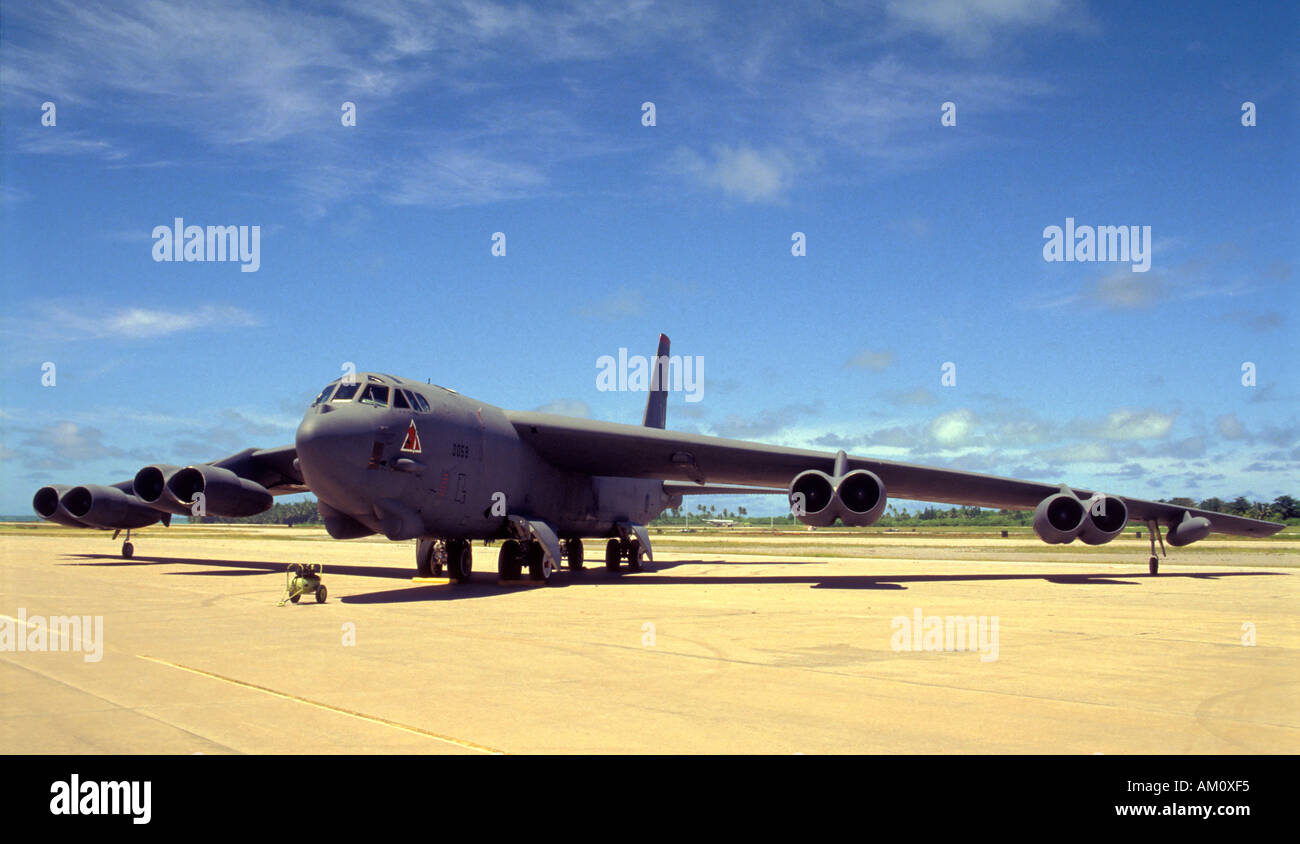 Boeing B52 Bomber deployed to the British Indian Ocean Territories Diego Garcia Stock Photo