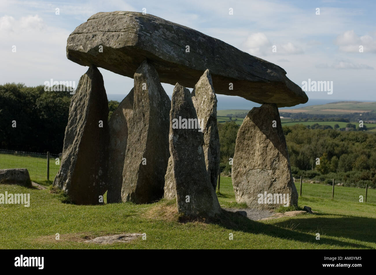 pentre ifan neolithic stone age burial chamber cromlech mound newport pembrokeshire wales UK Stock Photo