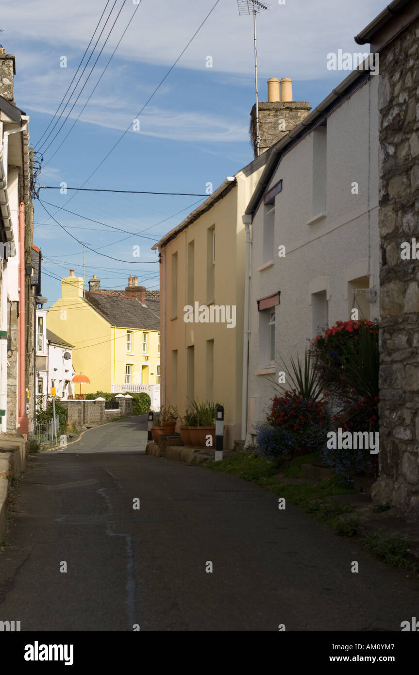 Newport pembrokeshire west wales narrow street and terraced houses Stock Photo Alamy