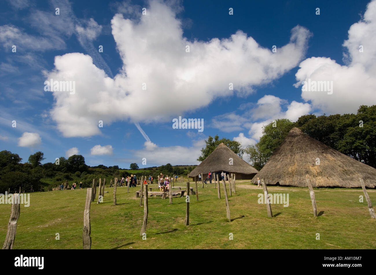 Castell Henllys reconstructed Iron Age hill fort Pembrokeshire wales UK
