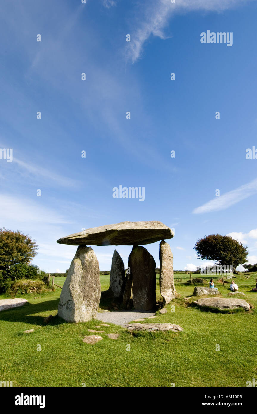 pentre ifan neolithic stone age burial mound newport pembrokeshire wales UK Stock Photo
