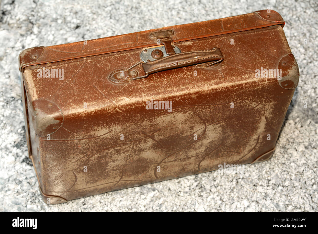 Old travel suitcase Stock Photo