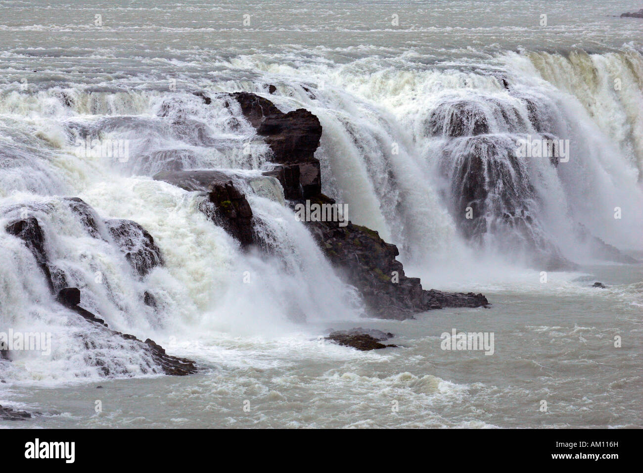 Gullfoss-waterfall at the Hvita-river in Iceland - Iceland, Europe Stock Photo