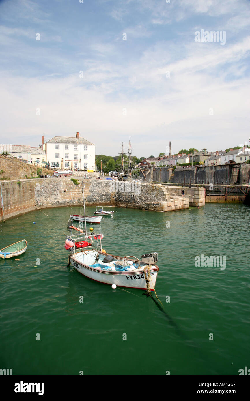 Charlestown Cornwall harbour Stock Photo Alamy