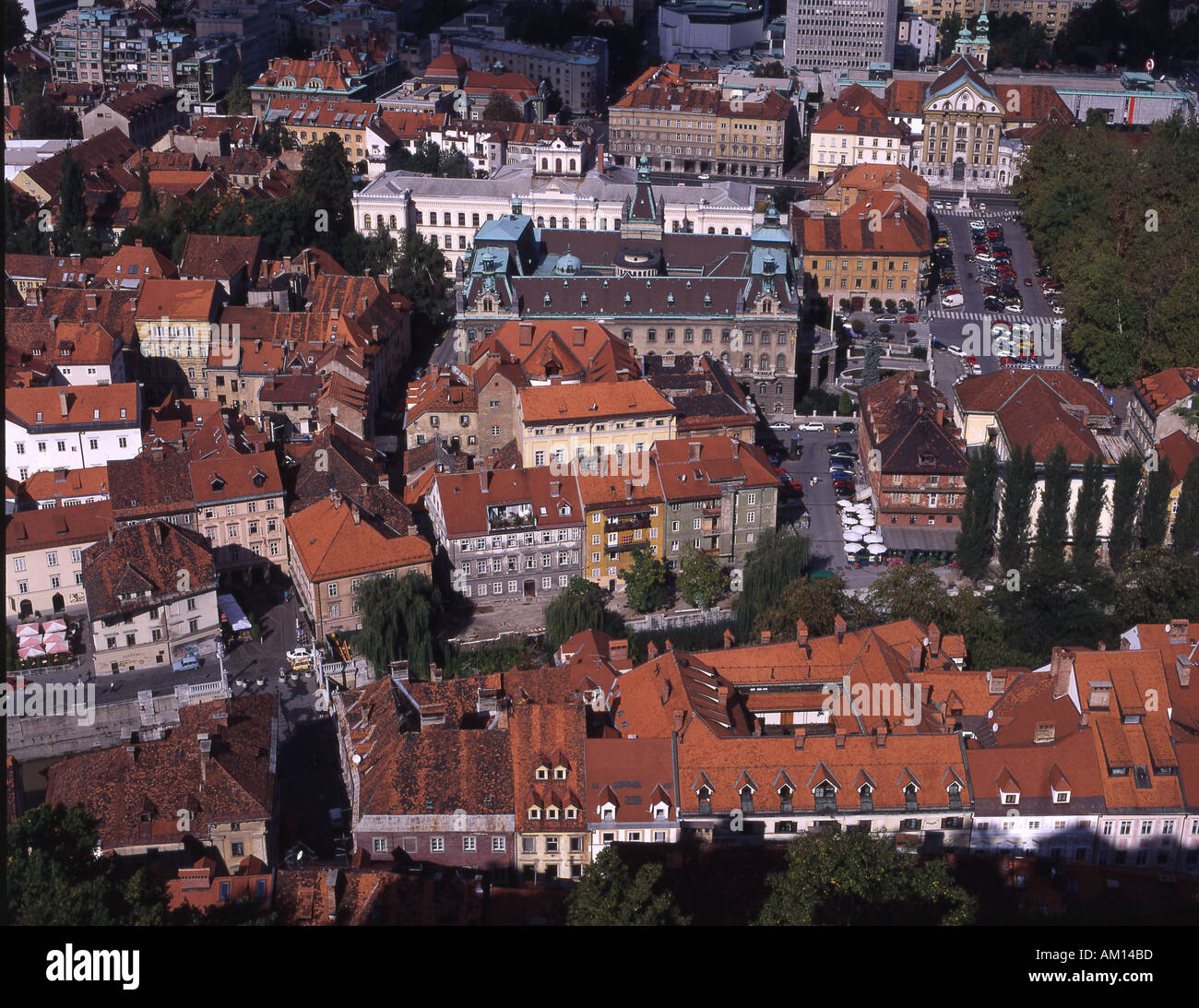 Aerial panoramic view downtown hi-res stock photography and images - Alamy