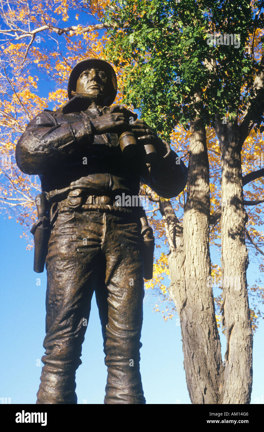 Statue of George Patton US Military Academy West Point NY in Autumn Stock Photo