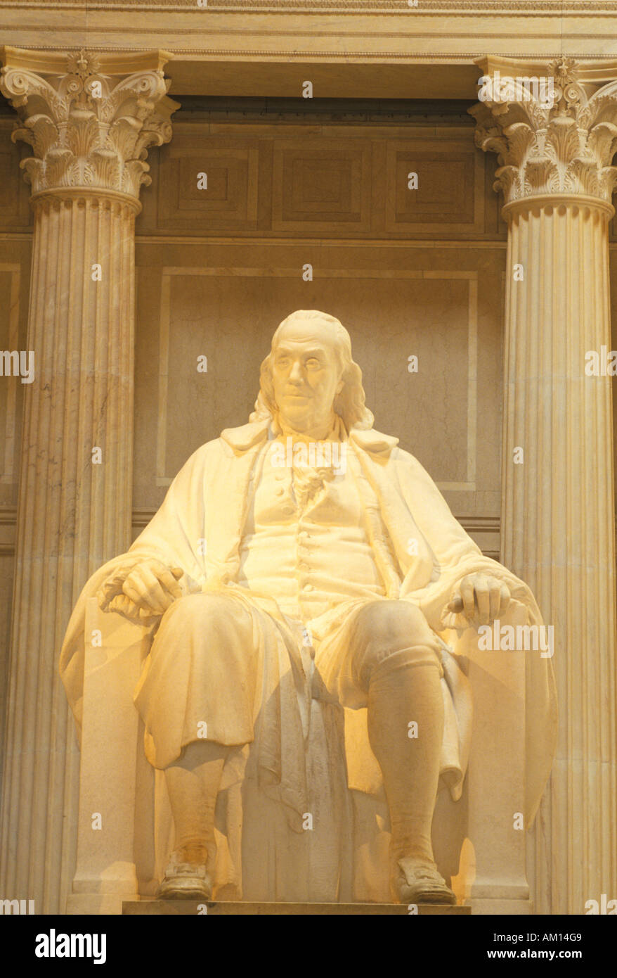 Benjamin Franklin statue at the Franklin Institute Philadelphia PA Stock Photo