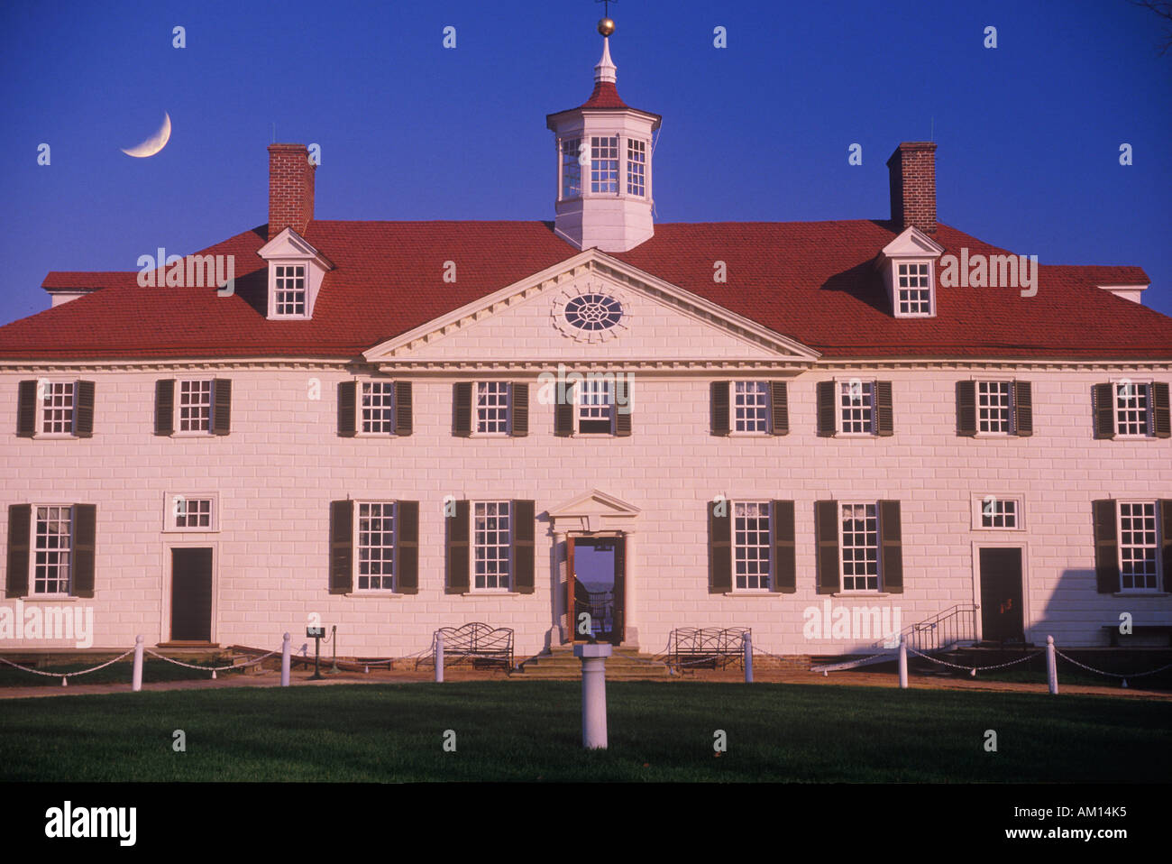 Exterior of Mt Vernon Virginia home of George Washington Stock Photo