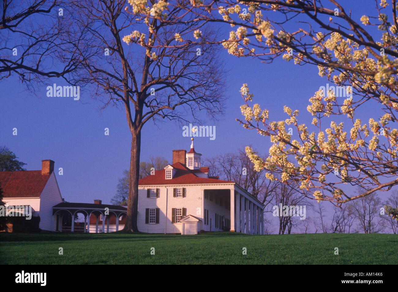 Exterior of Mt Vernon Virginia home of George Washington Stock Photo