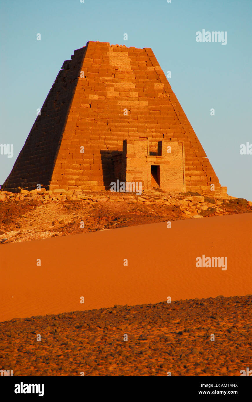 Pyramid, Meroe, Sudan Stock Photo