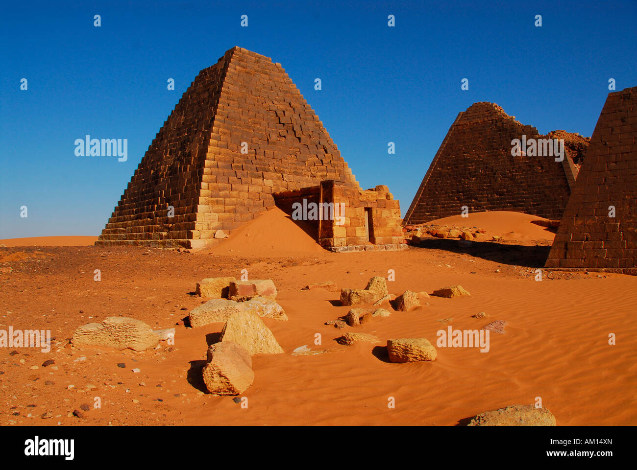 Pyramids, Meroe, Sudan Stock Photo