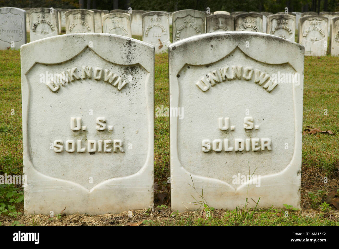 Tombs of the Unknown Soldiers National Park Andersonville or Camp Sumter Civil War prison and cemetery Stock Photo