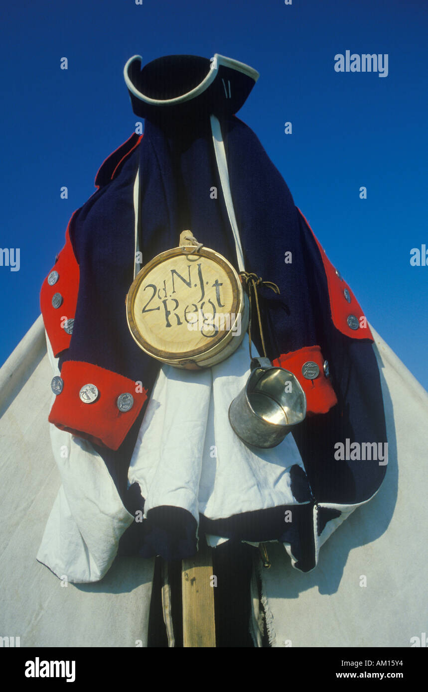 Uniform of soldier during Reenactment of American Revolution Daniel