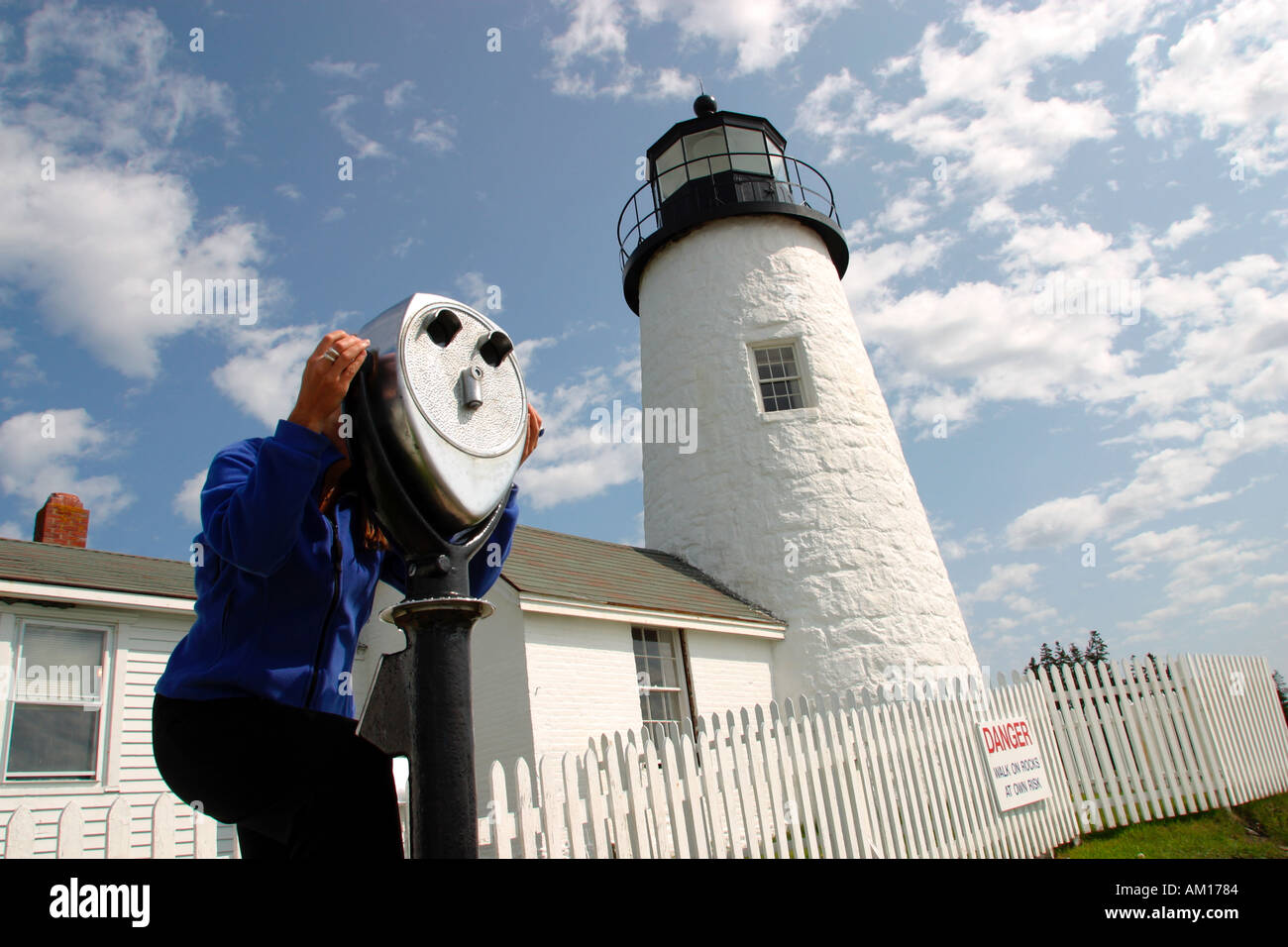 Pemaquid Point Lighthouse Pemaquid Point Maine Stock Photo