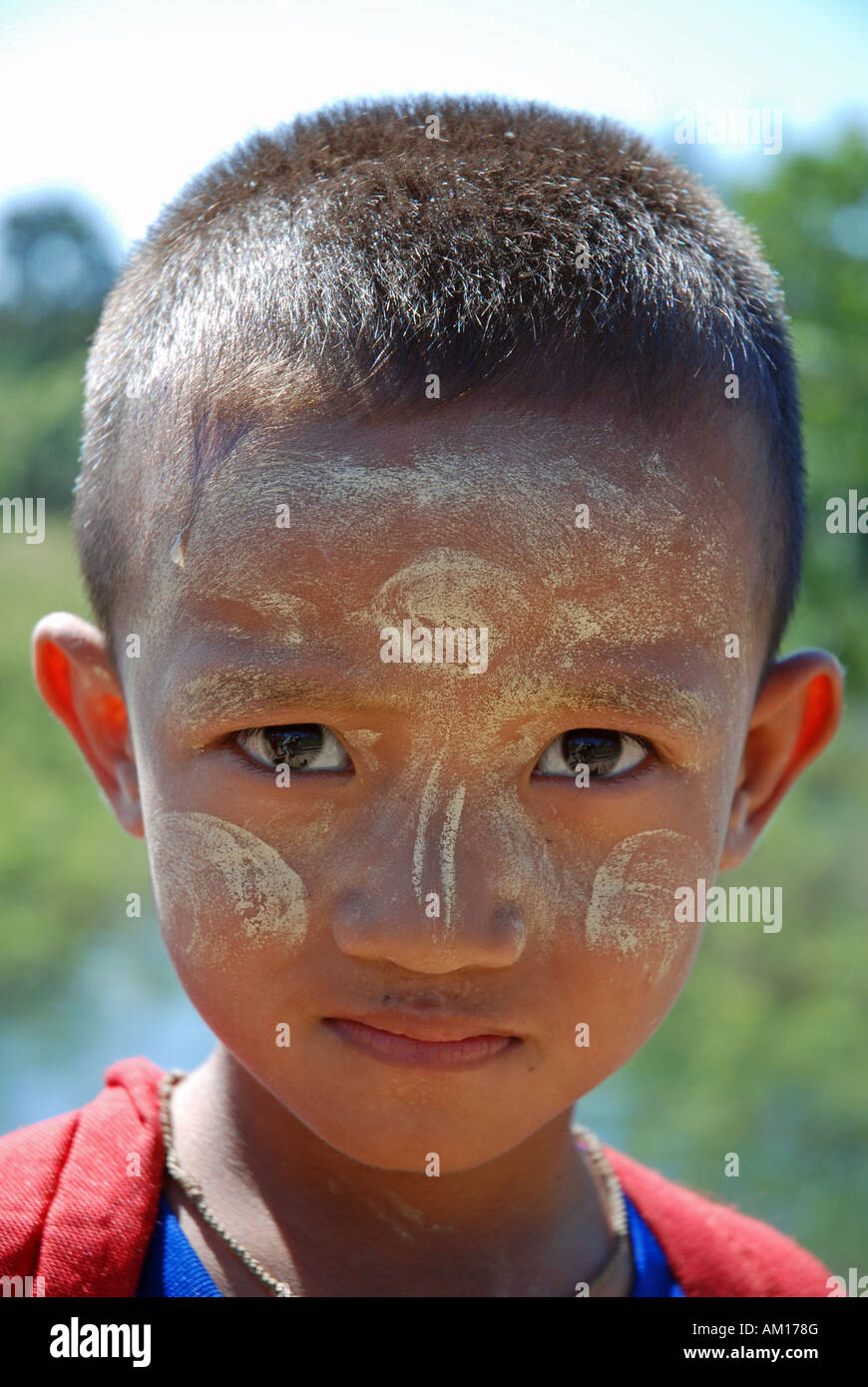 Child from Myanmar, asylum seeker, Baan Unrak Project, Sangkhlaburi, Thailand, Asia Stock Photo
