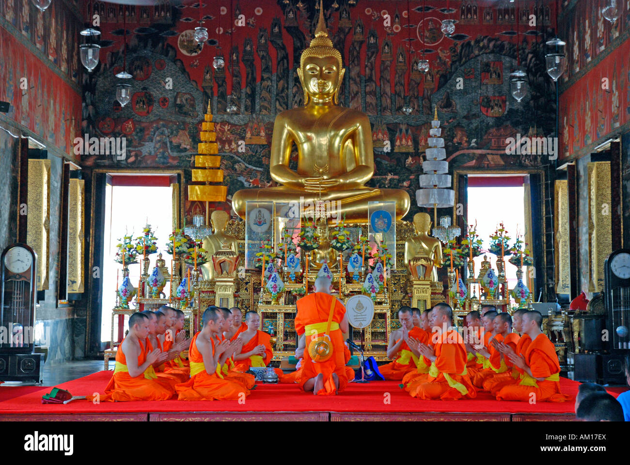 Wat Saket, monch ordination, Bangkok, Thailand, Asia Stock Photo