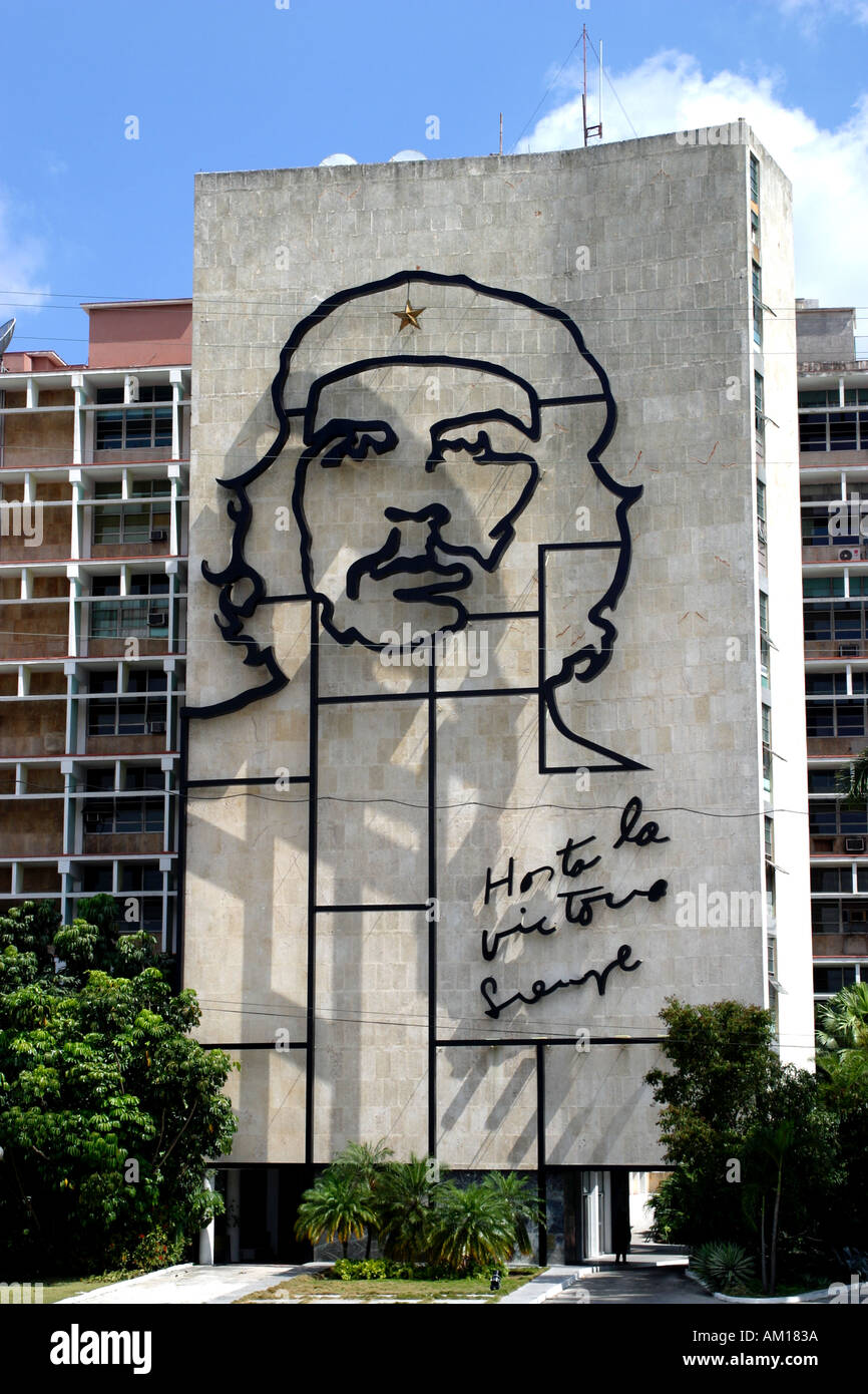Picture of Che Guevara at Plaza de La Revolution Havana Cuba Stock Photo