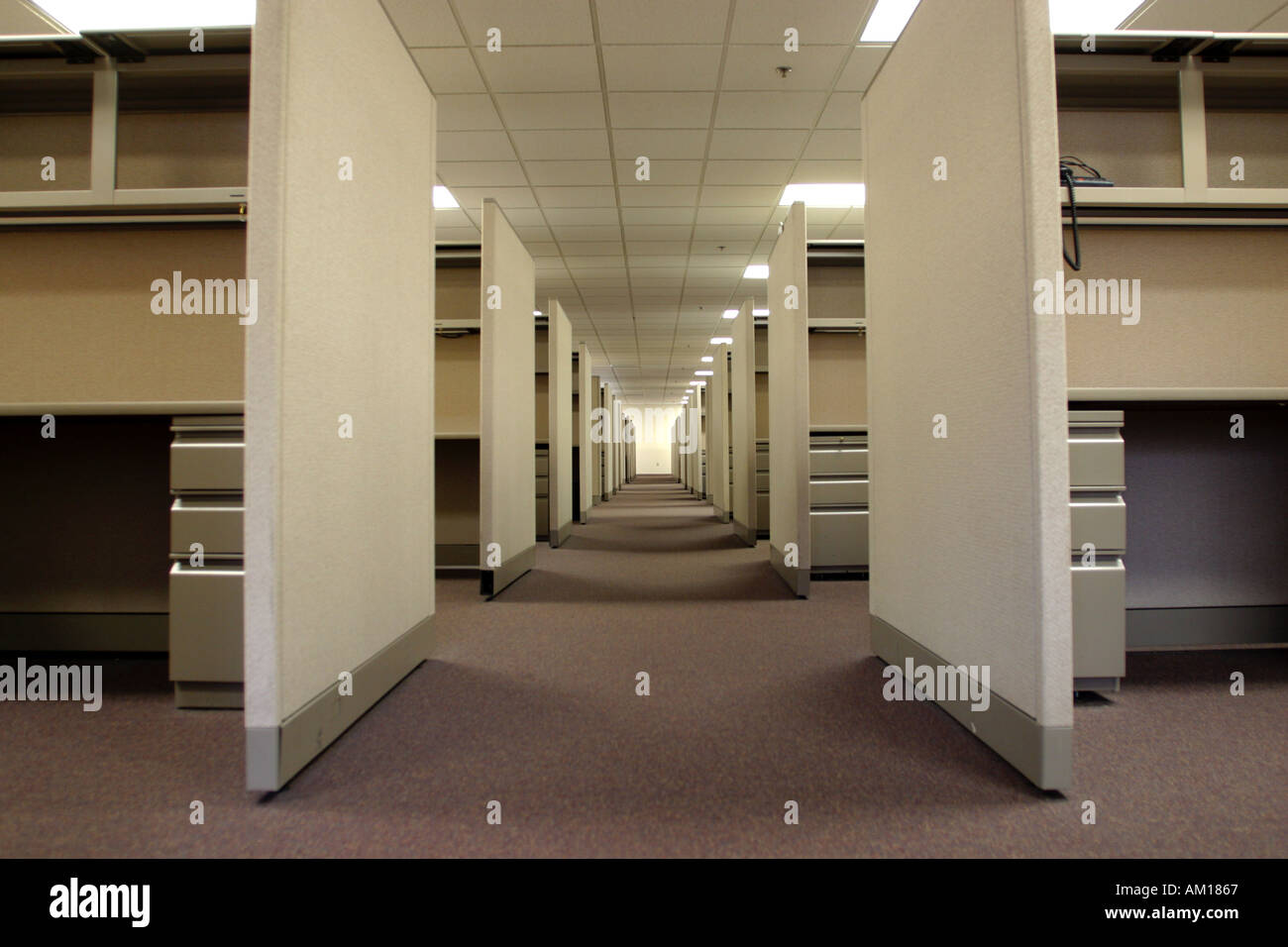 Empty office cubicles desk work hires stock photography and images Alamy