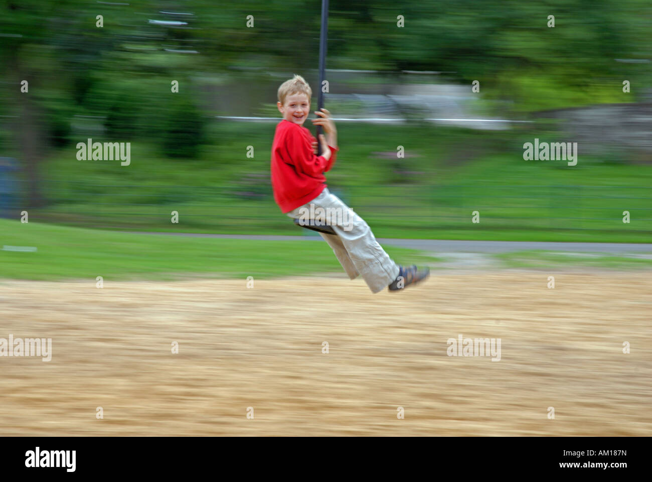 Child, playground, Ropeway, Germany Stock Photo