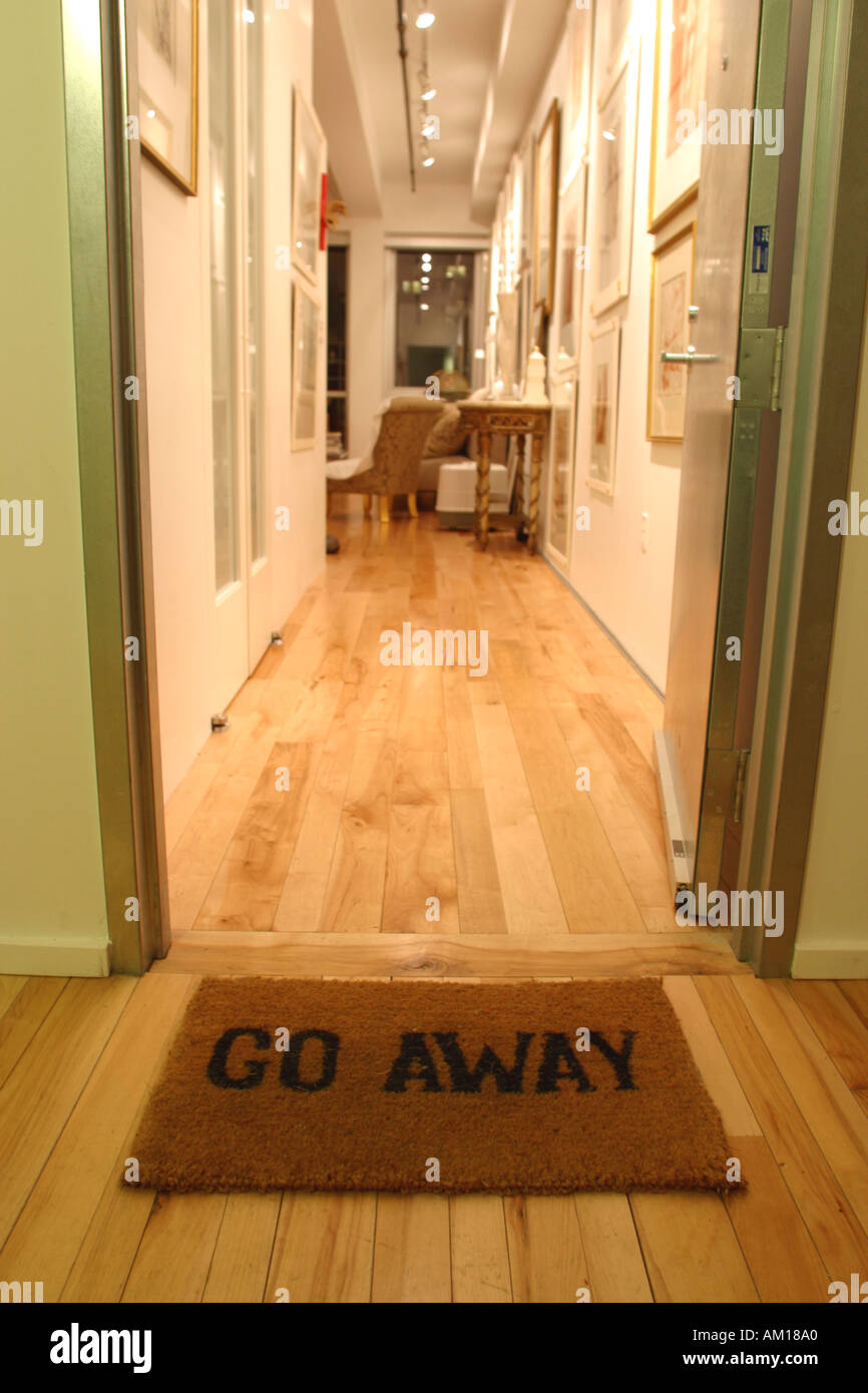 Go Away Mat The Anti Mat at Loft Apartment Stock Photo Alamy