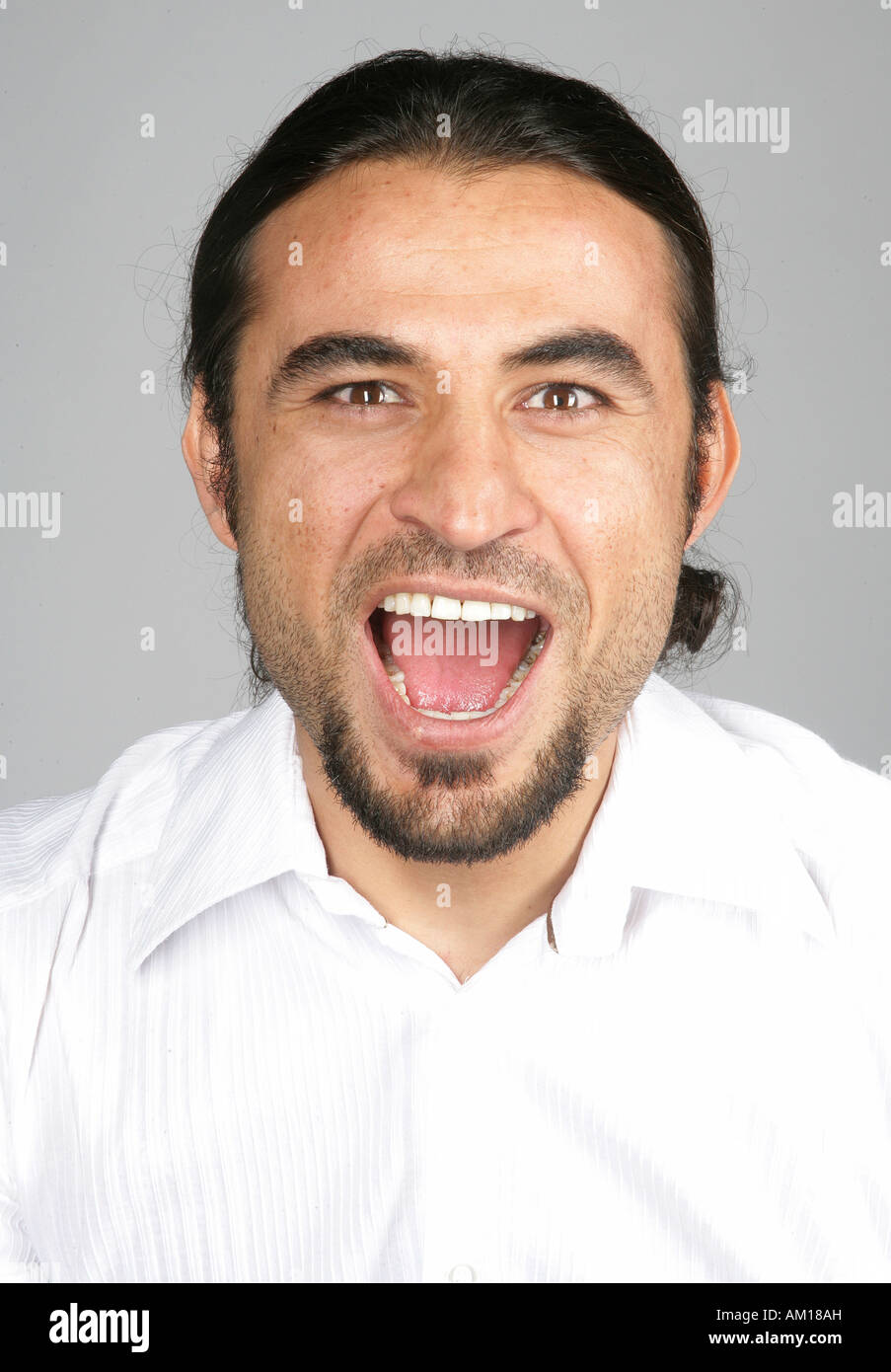 Portrait of a man, laughing Stock Photo