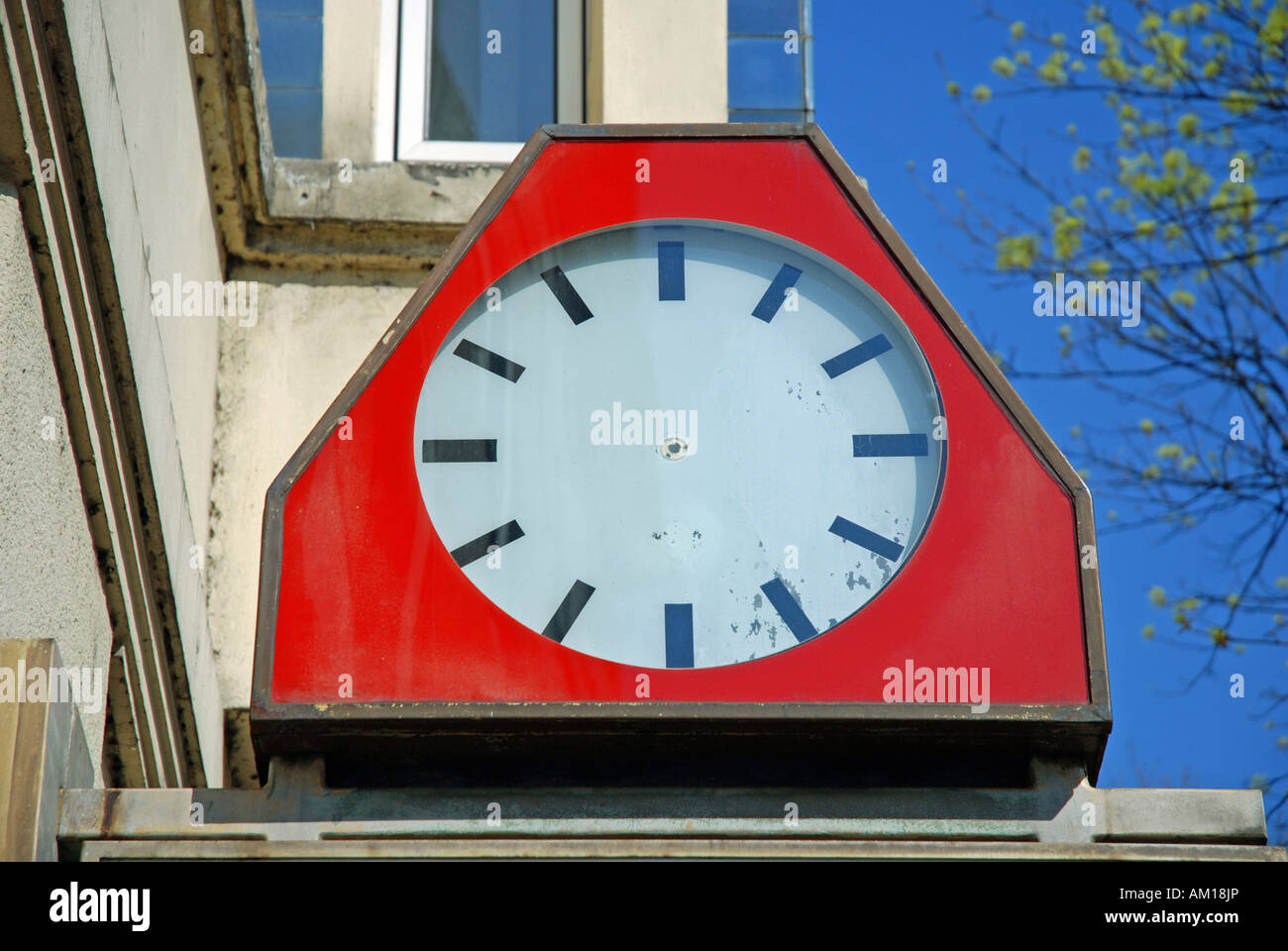 Clock without hands, Cologne, North Rhine-Westphalia, Germany Stock Photo