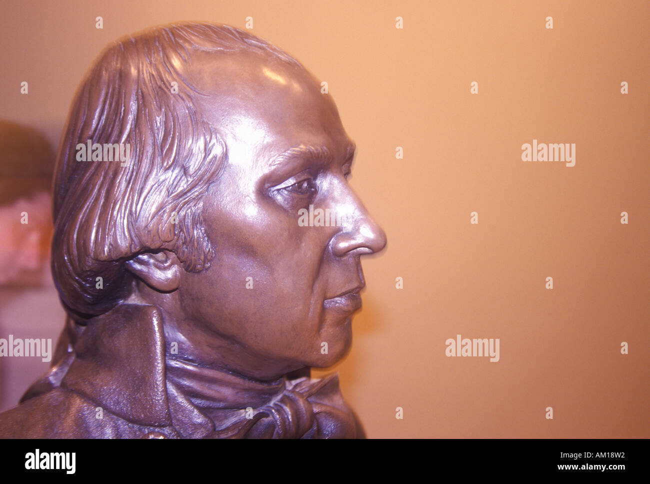Bronze statue of a historical figure in National Constitution Center Philadelphia Pennsylvania Stock Photo