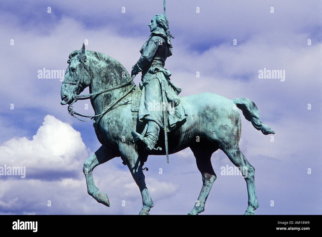 Bronze statue of General George Washington on horseback Stock Photo