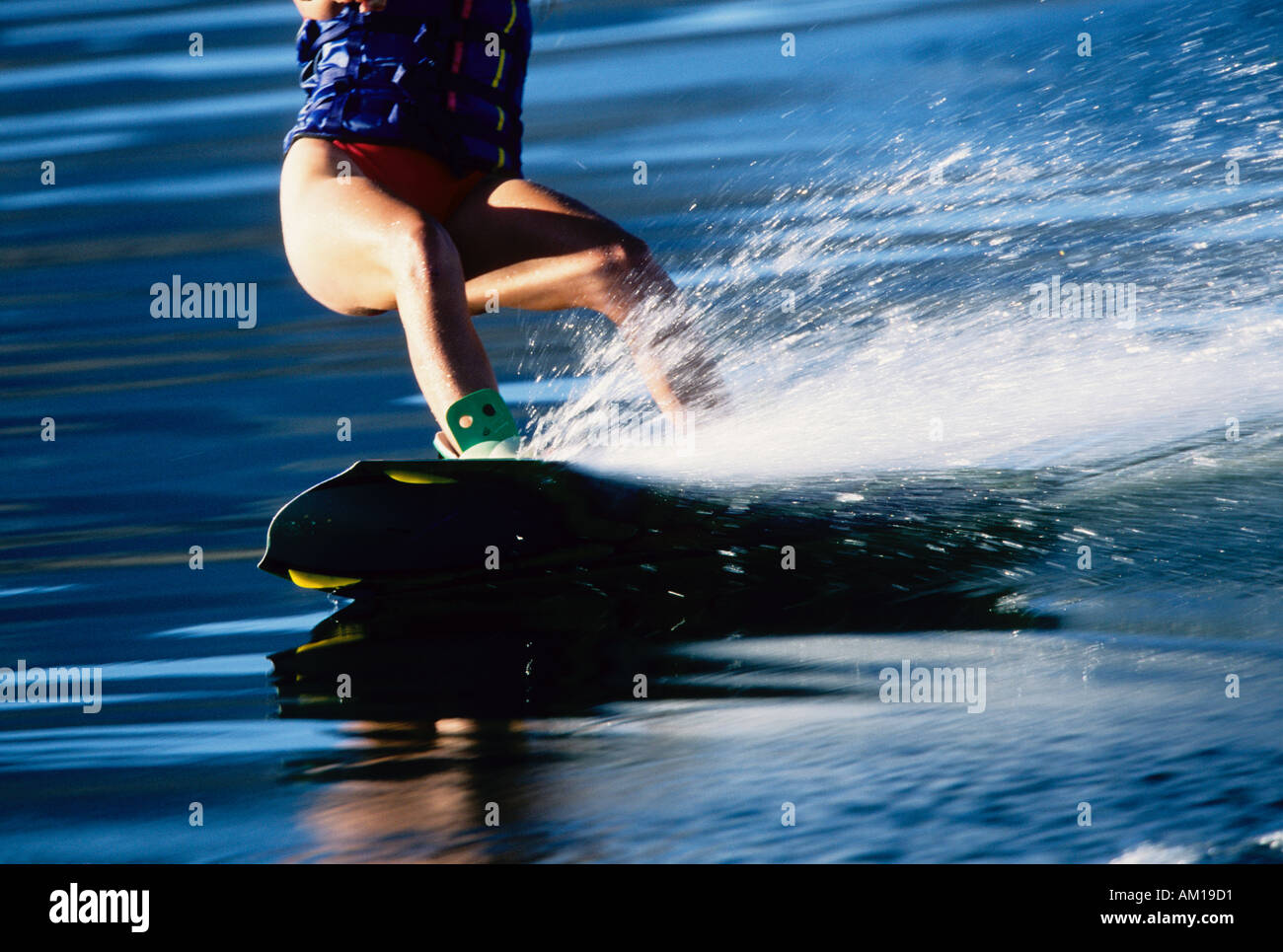 Wakeboarding on Crowley Lake near Mammoth Lakes California USA Stock