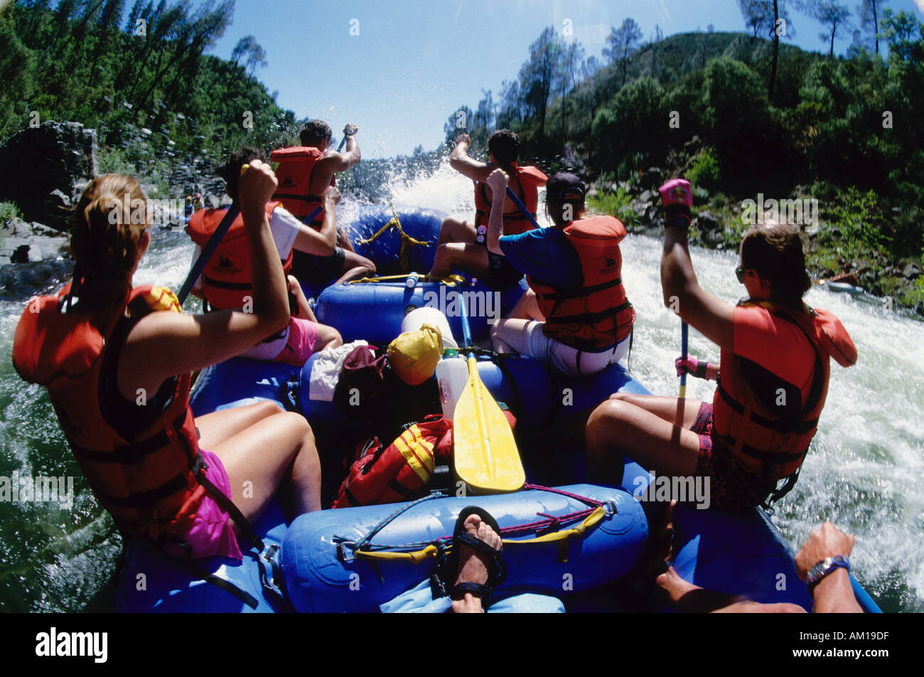 White water rafting on the American River near Sacramento California