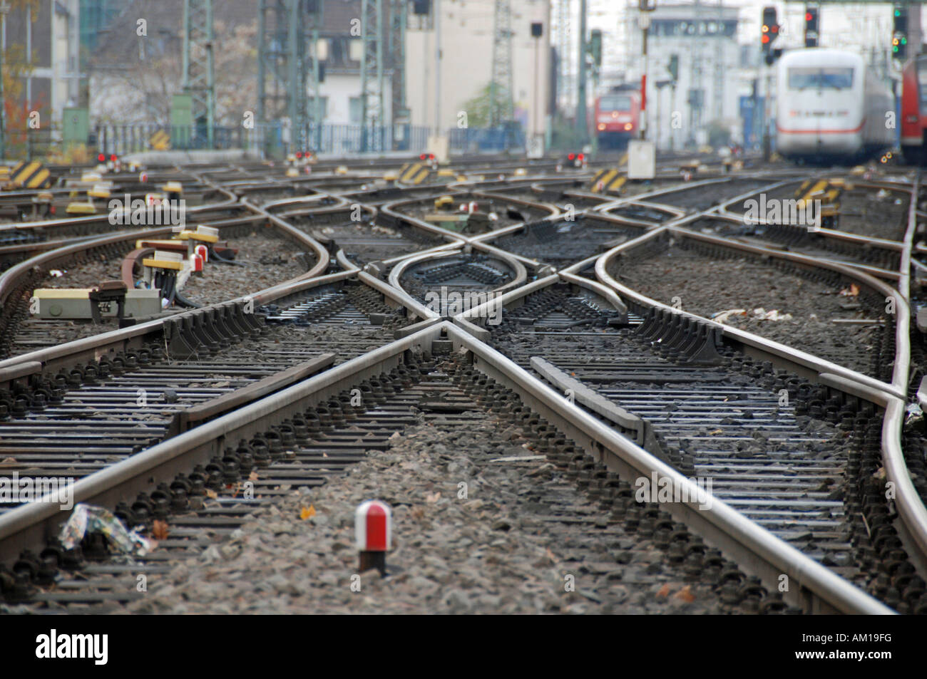 Tracks, Cologne, North Rhine-Westphalia, Germany Stock Photo