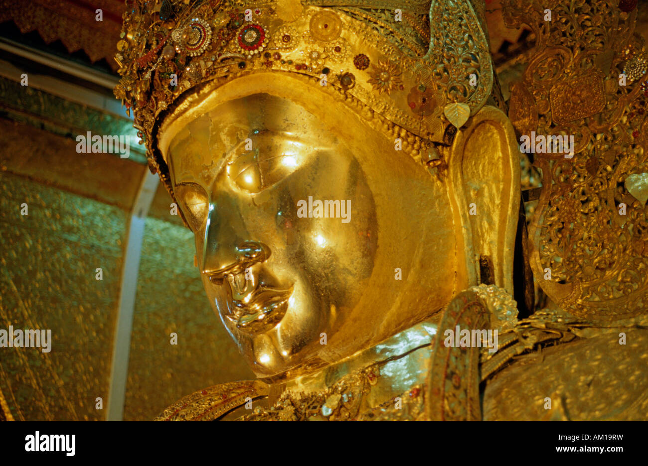 Mahamuni statue in Mandalay, Burma, Asia Stock Photo