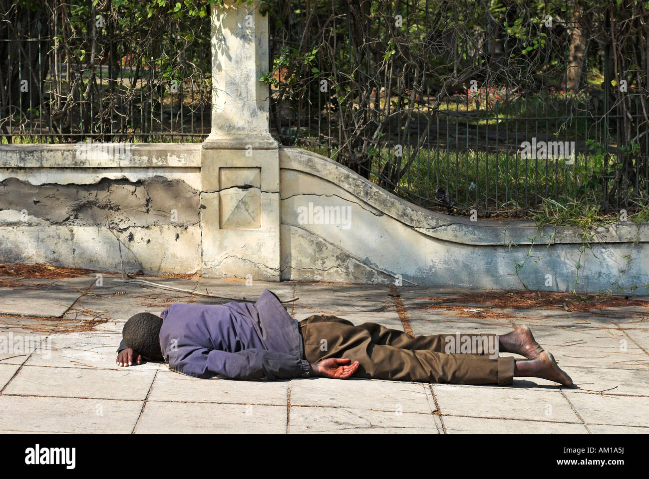 Homeless man, Maputo, Mozambique, Africa Stock Photo