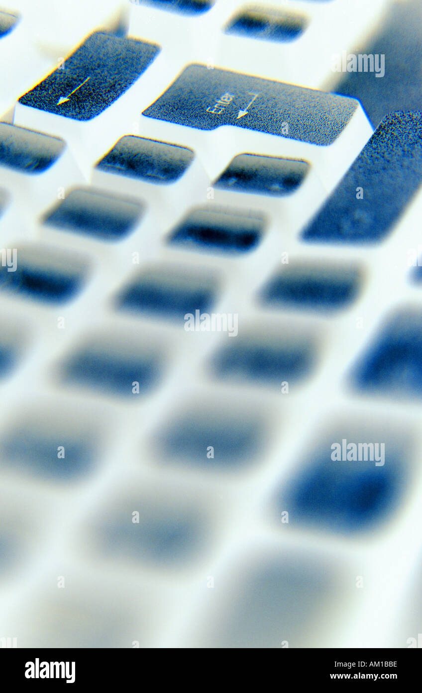 computer keyboard cool tone solarised Stock Photo