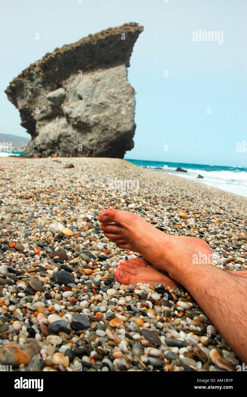 Los Muertos beach CABO DE GATA NATURAL PARK Almeria province Andalusia Spain Stock Photo