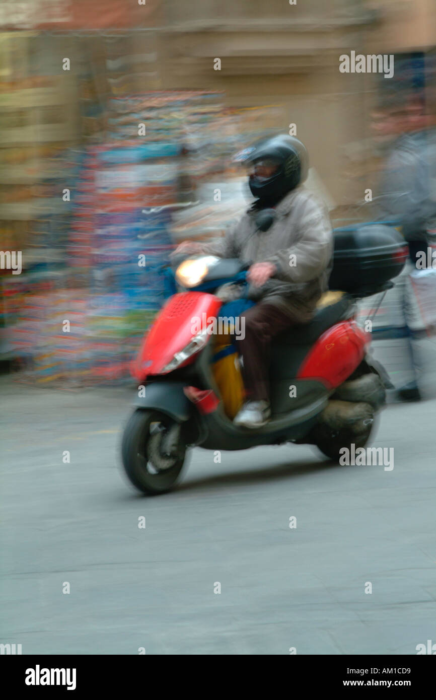 Motor Scooters motorini the way to get around Italian Cities Stock