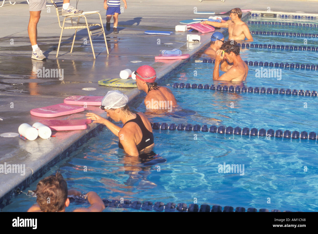 Swimmers practice Ojai CA Stock Photo