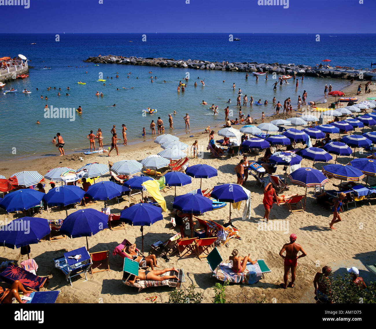 Italy, Liguria, Riviera di Ponente, San Remo beach Stock Photo