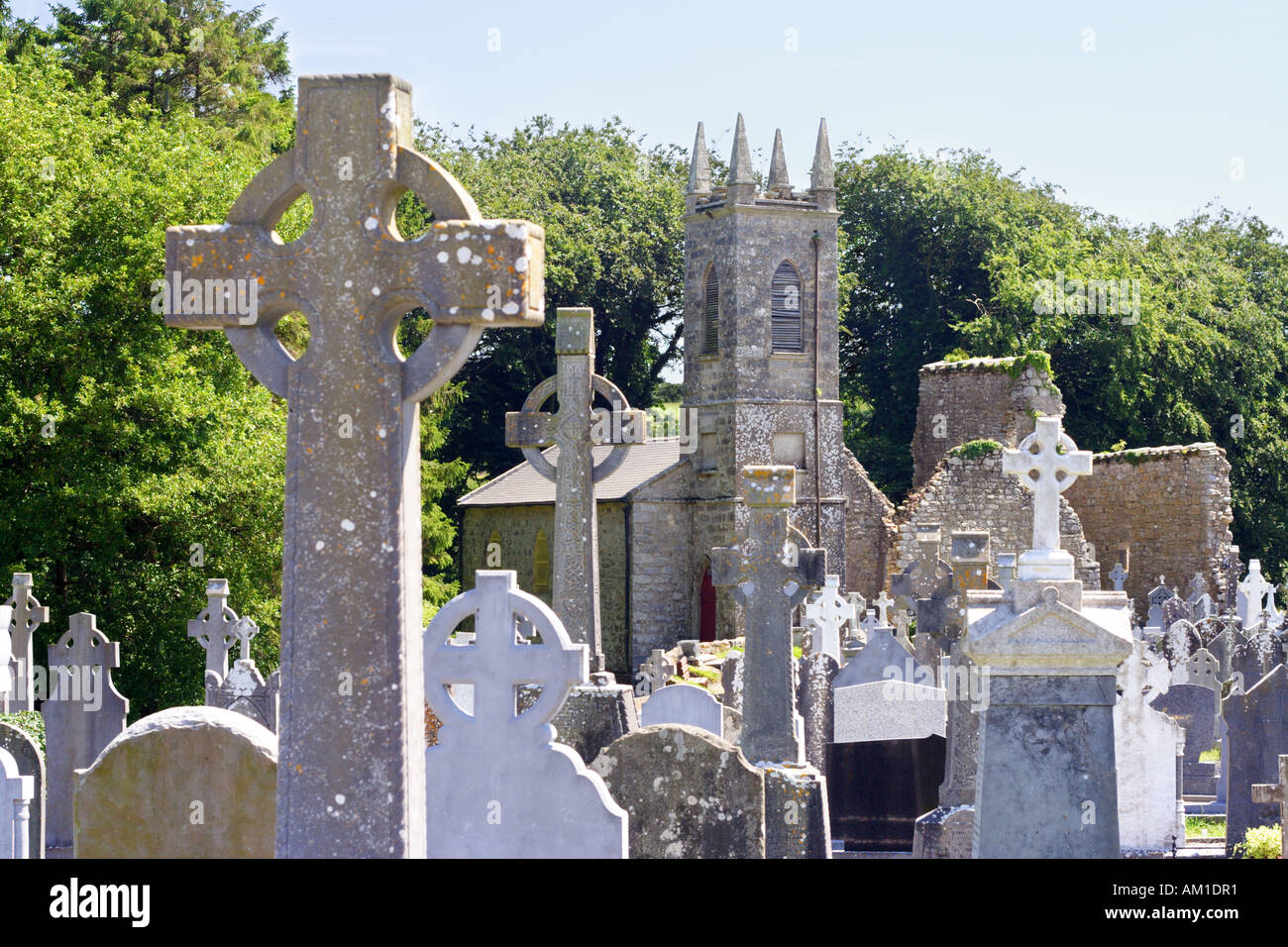 Graveyard in Carlow, Ireland. Stock Photo