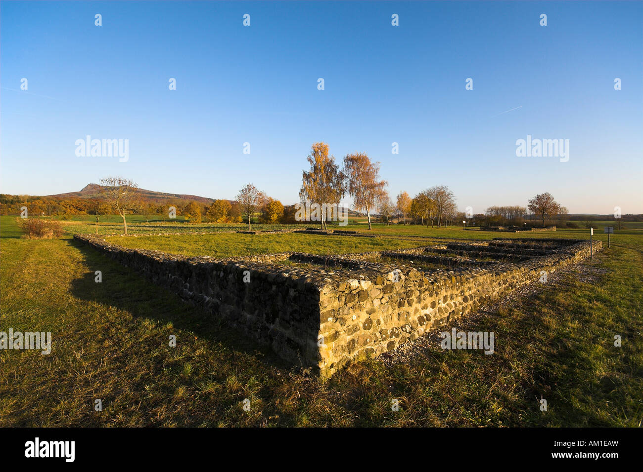 Wall remains of a roman estate near Schlatt am Randen, Hegau, Konstanz district, Baden-Wuerttemberg, Germany Stock Photo