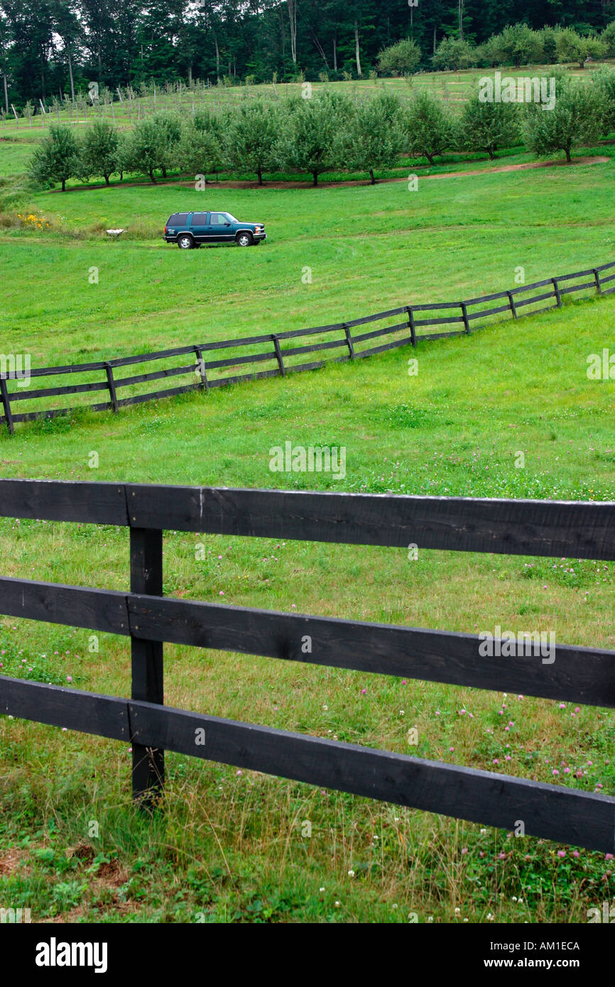 Car On Country Road Vermont USA Stock Photo Alamy