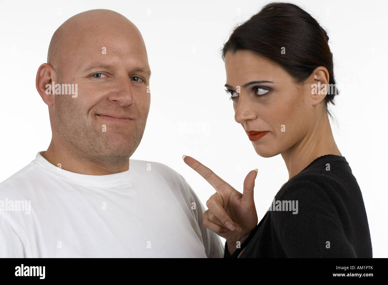 Woman remonstrate with a man Stock Photo
