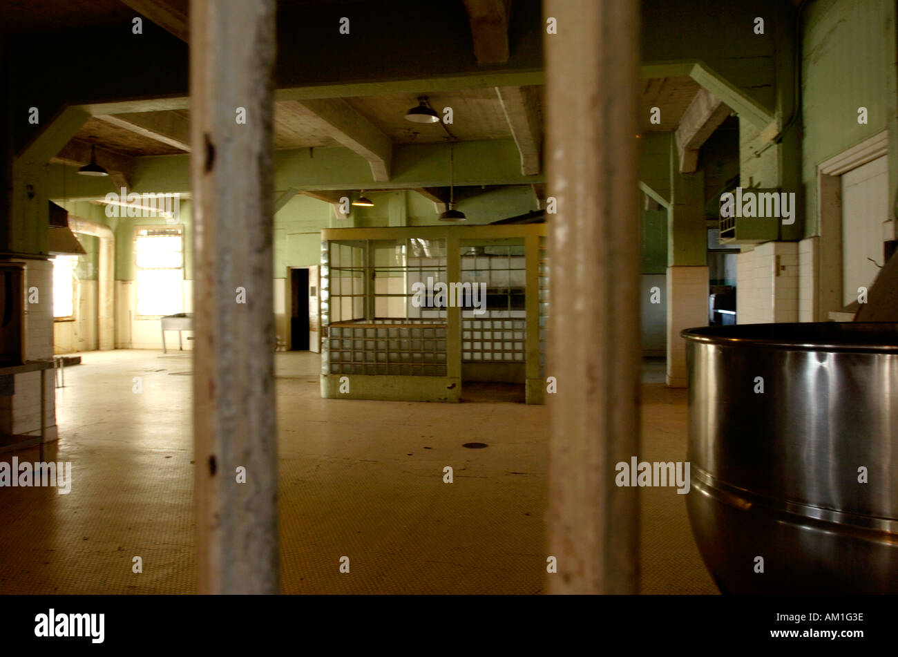 Kitchen Area of Alcatraz Penitentiary Alcatraz Island San Francisco California USA Stock Photo