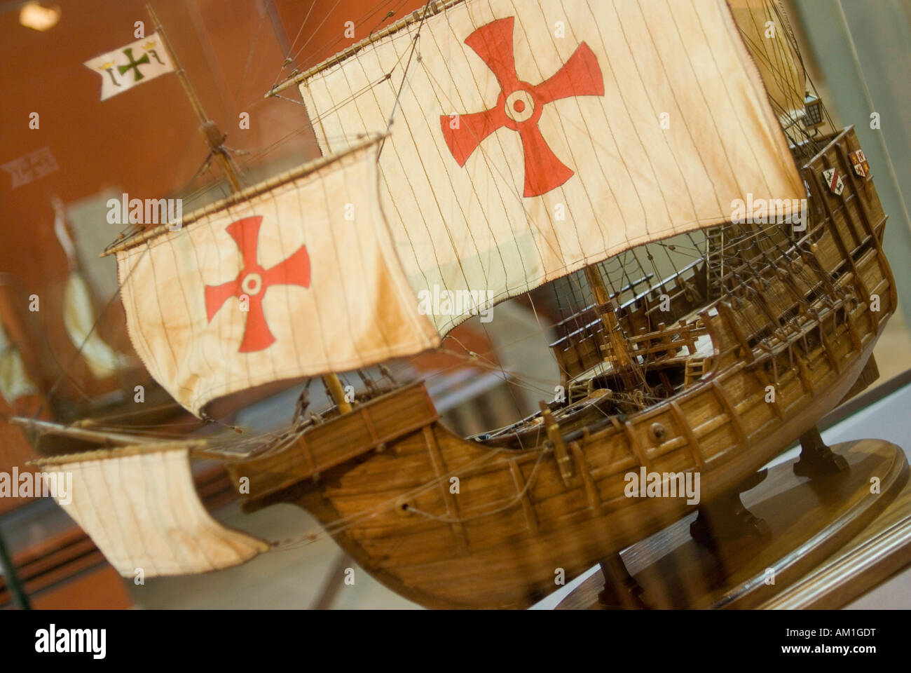 Scale model of Santa Maria ship in Treaty House Museum TORDESILLAS Valladolid province Castile Leon region SPAIN Stock Photo