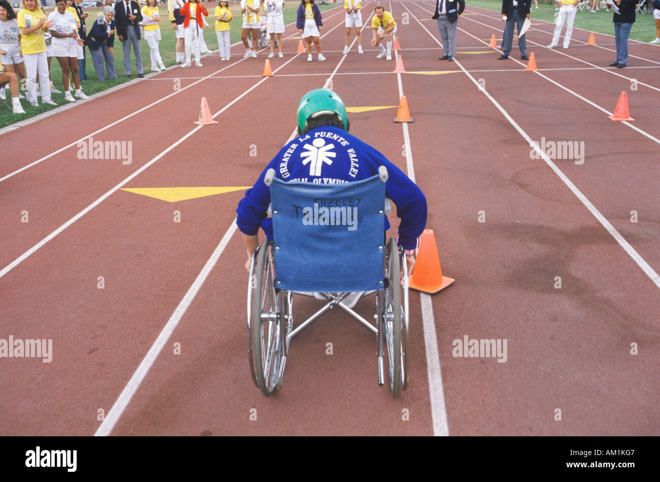 Wheelchair Special Olympics athlete from behind UCLA CA Stock Photo Alamy